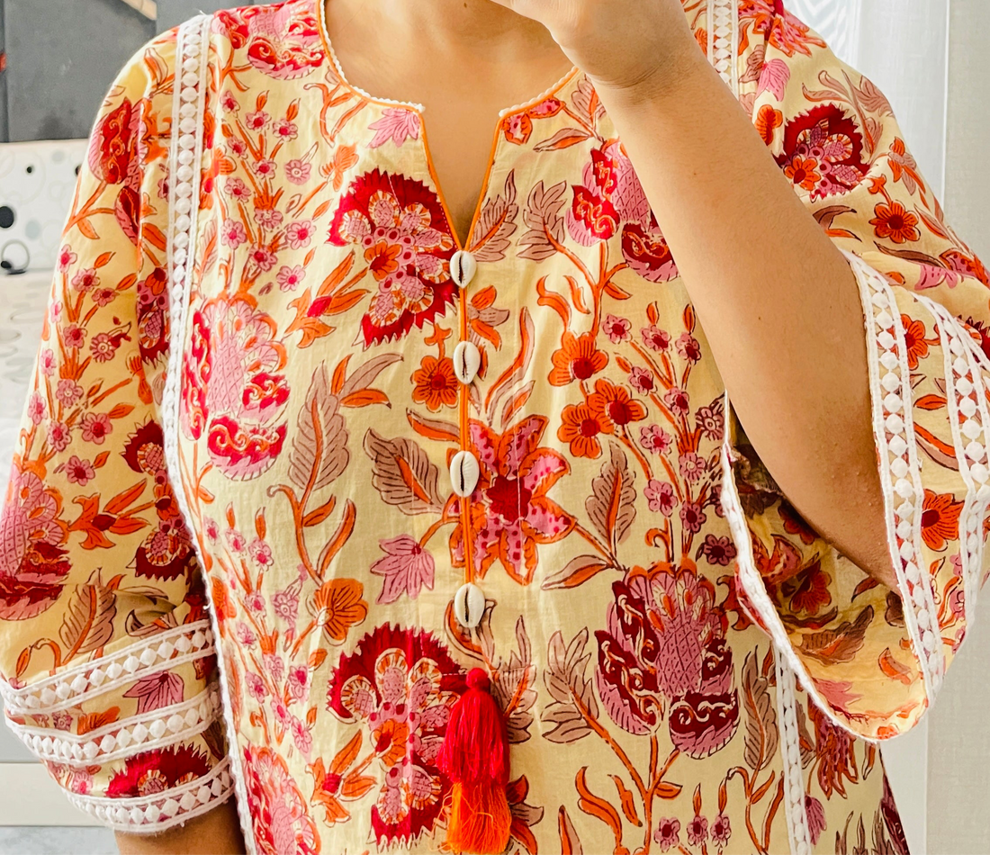 Cream Choga Set