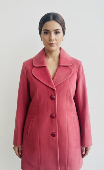 Elegant Rose Wool Coat