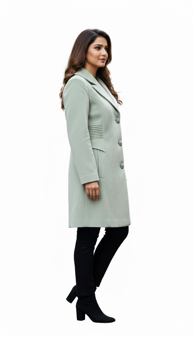 Sage Whisper Coat ~ Cool Hues, Effortless Poise